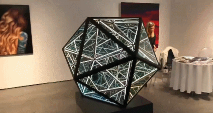 original video of a regular somethinghedron with leds and mirrors inside
